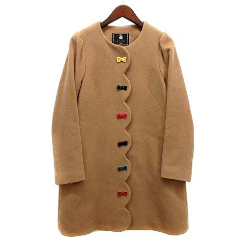 フランシュリッペ franche lippee もくもく リボン コート ウール混 キャメル M