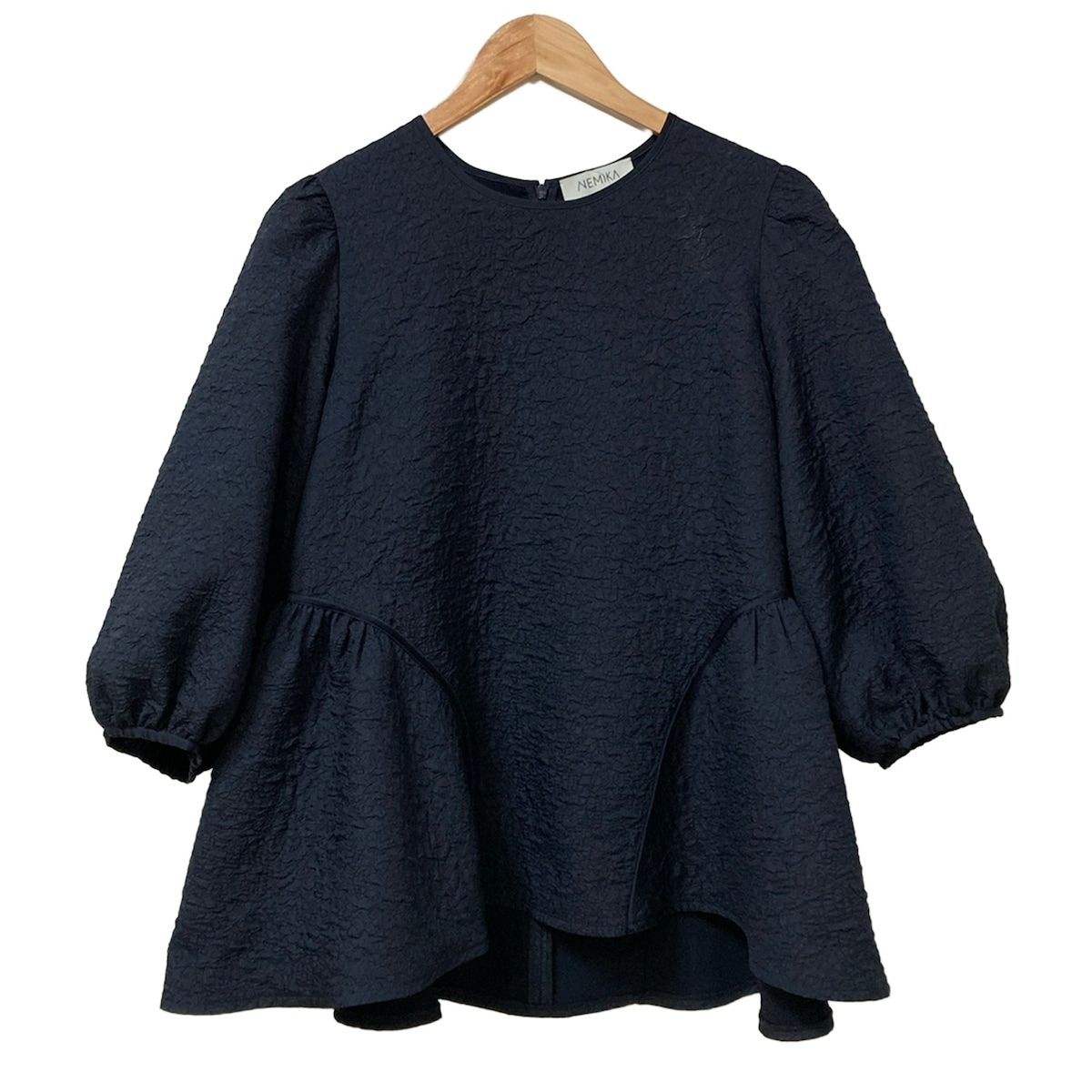 NEMIKA NEMIKA by Leilian ネミカ チュニック サイズ5 XS レディース - ネイビー クルーネック 七分袖
