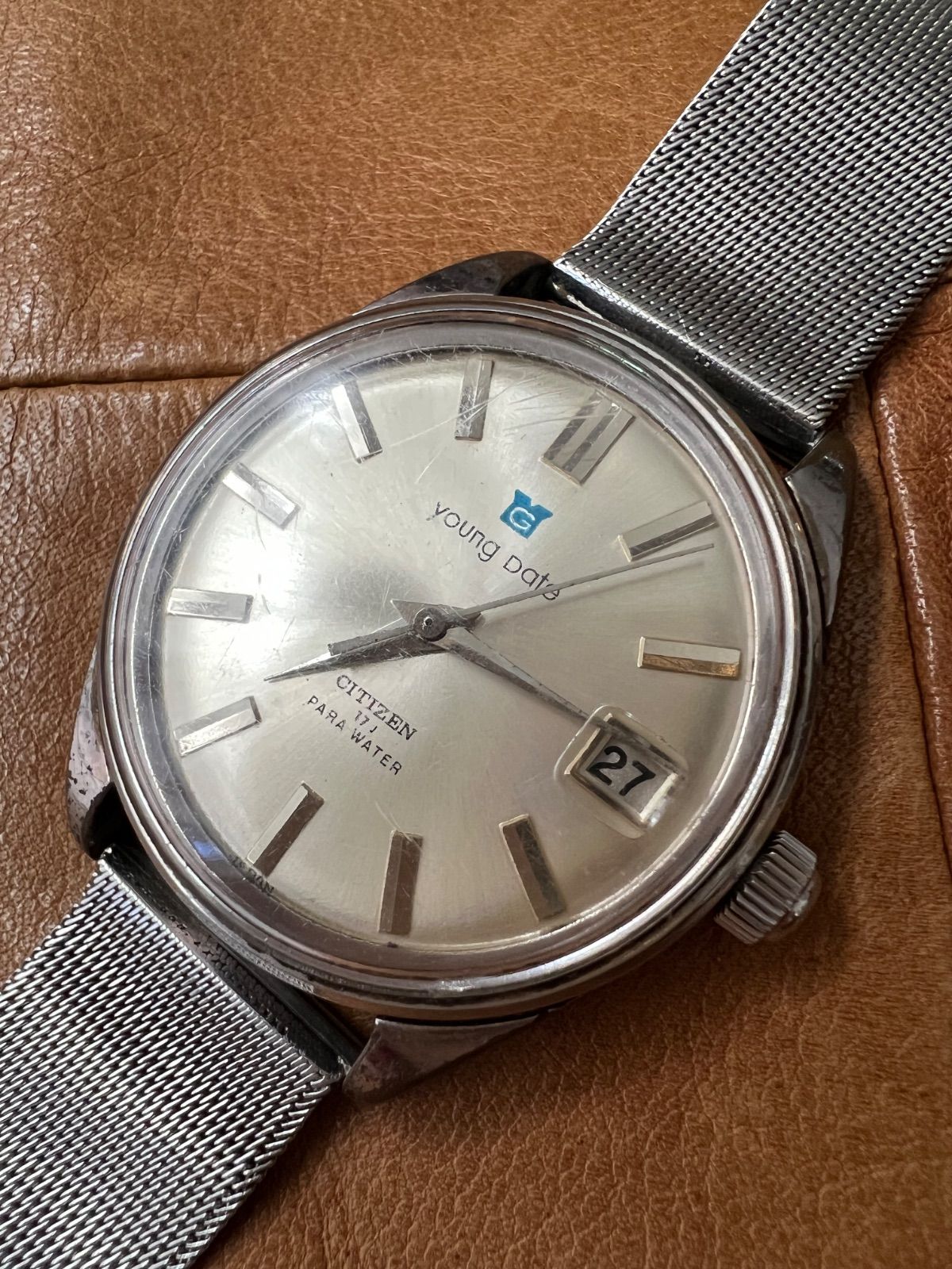 シチズン ヤングデイト 手巻き アンティーク時計 稼働品 メンズ
