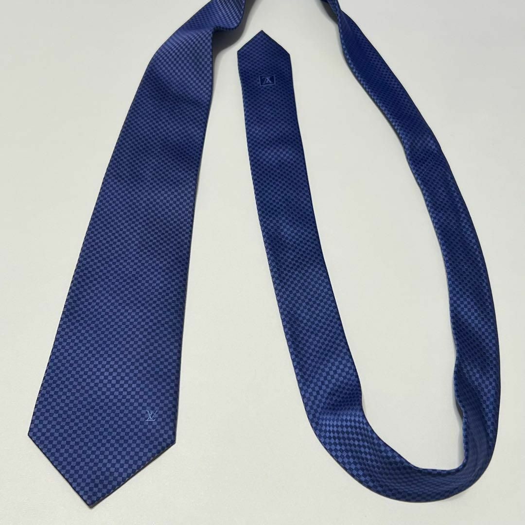 ルイヴィトン マイクロダミエ ネクタイ ブルー／青色 044283 - メルカリ