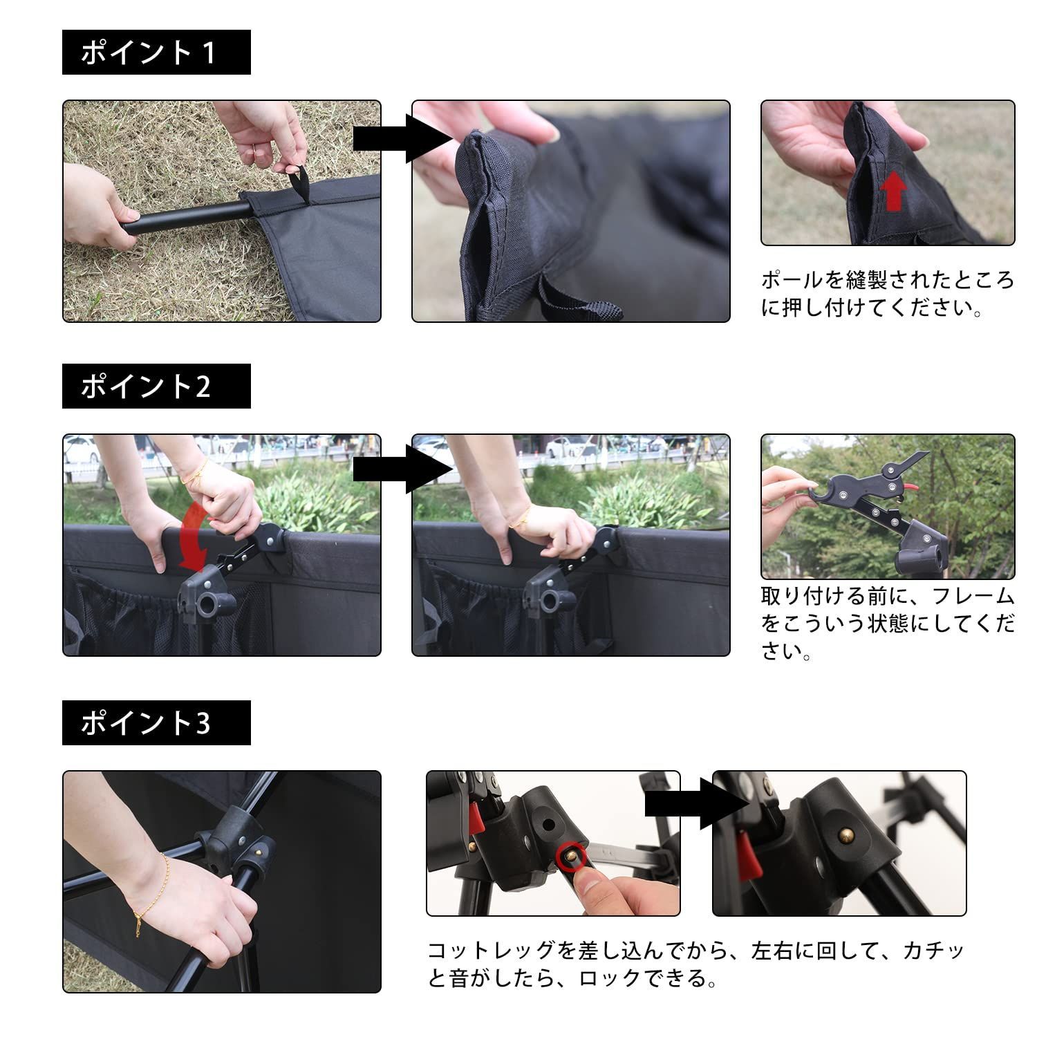 MOON LENCE キャンプ コット 第4代 アウトドアベッド ワイド 2WAY ハイ ロー切替 組立簡易 折りたたみ式 コンパクト 防災 キャリーバッグ付き 耐荷重180kg アップグレード版 説明書付き OLIVEOS_COM_TR