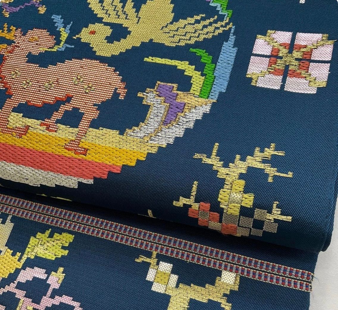 ごがく【美品】江戸小紋フルセット　正絹　一つ紋　正倉院裂狩猟文錦六通袋帯 kimono+one○kimonoarisa○送料無料○厳選○未使用同然○センスの良い