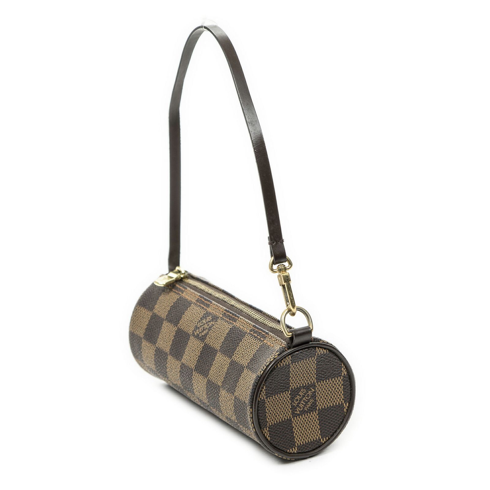 LOUIS VUITTON ルイヴィトンパピヨンポーチ茶色ダミエ エベヌA