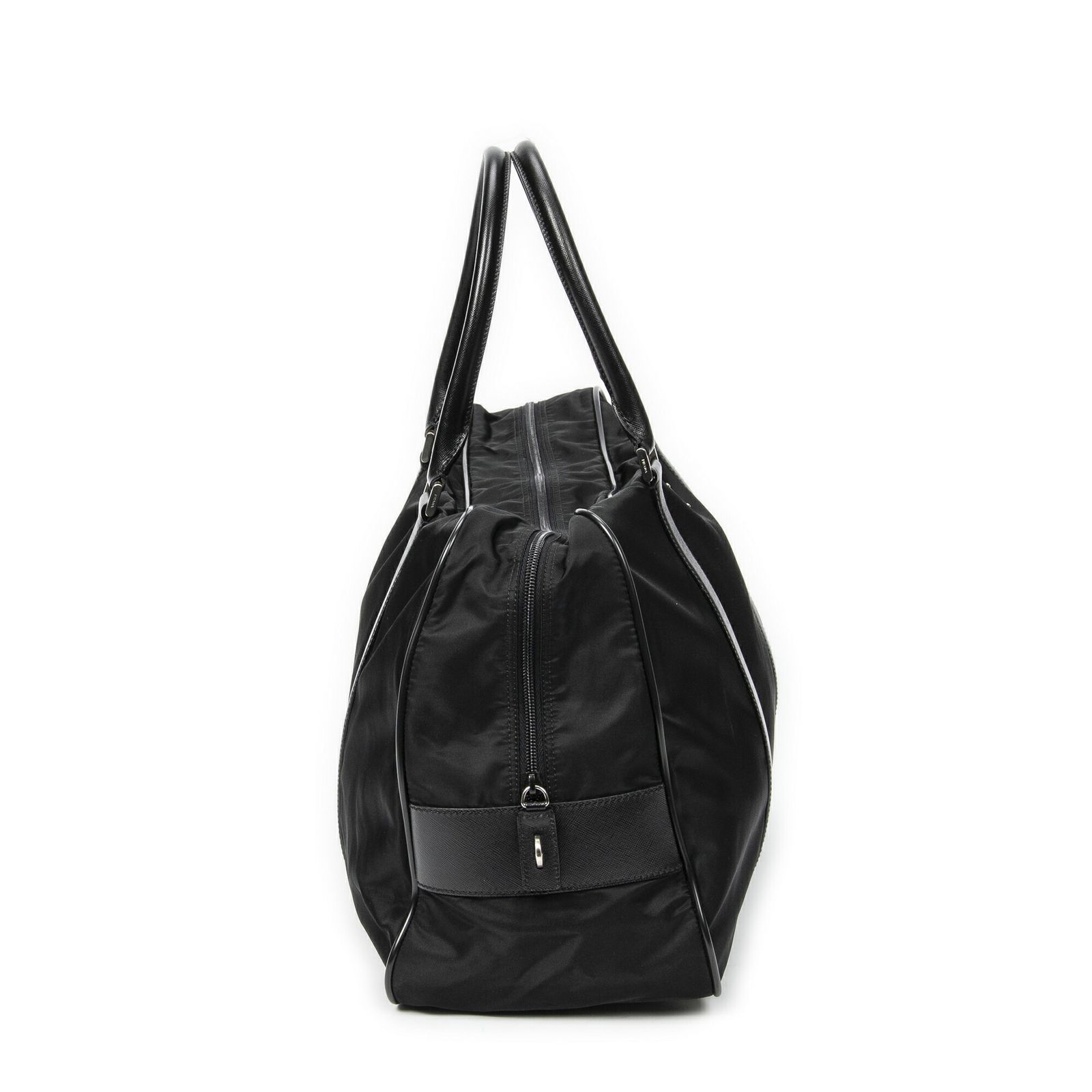 PRADA プラダソフトナイロンダッフルバッグ黒ナイロンキャンバスA