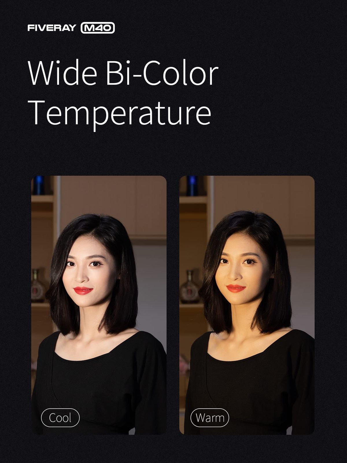 ビデオライト LED 撮影ライト 40W 小型 充電式 照明ライト M40 卓上 手持ちライト FIVERAY 14000LUX 2700K-6200K CRI96 ZHIYUN 光調整 自撮り撮影 YouTube 公式旗艦店 生放送 ビデオ録画