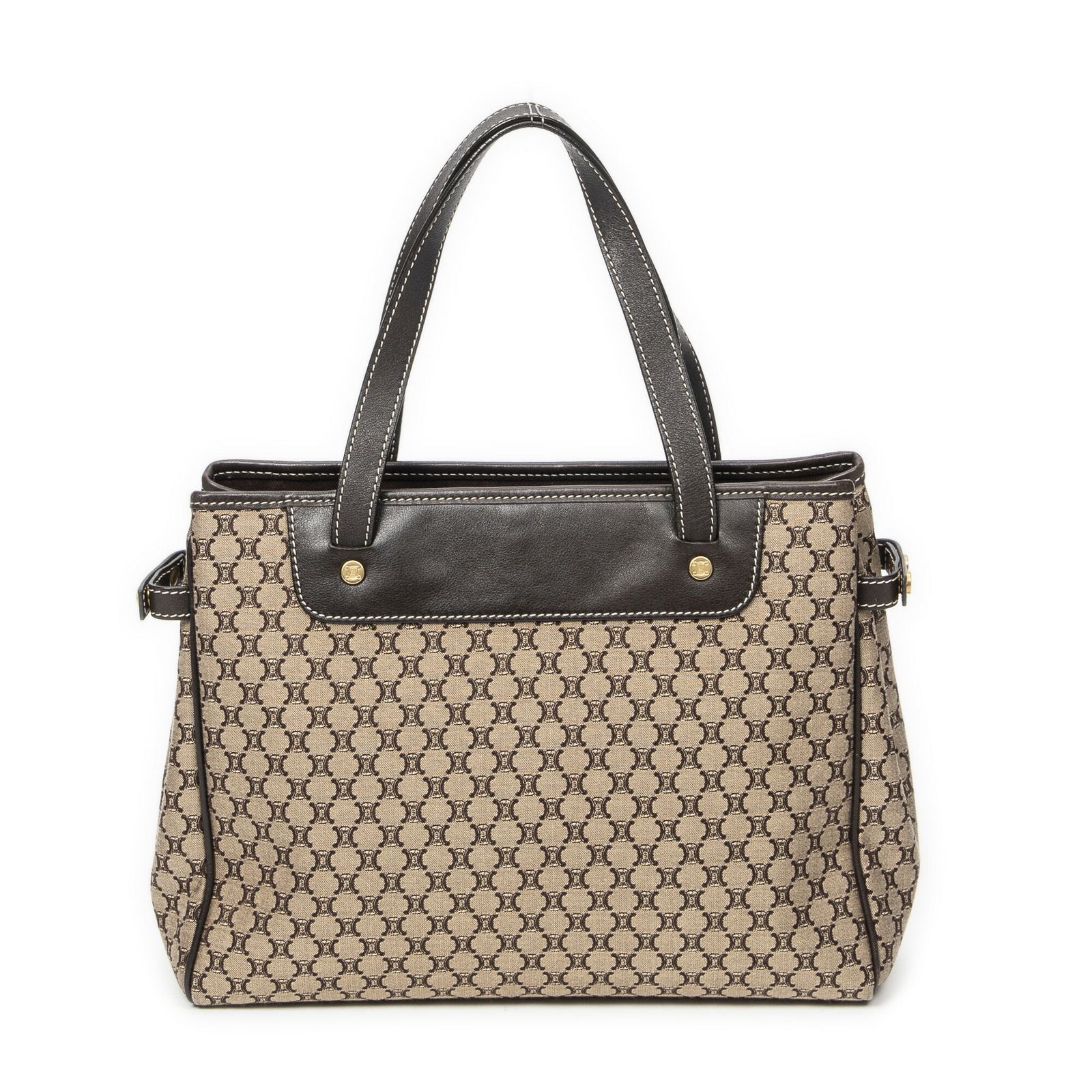 CELINE セリーヌヴィンテージ スモール オープントートベージュ ブラウンマカダムキャンバスA