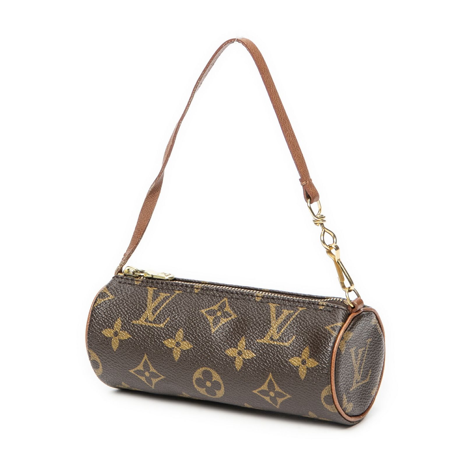 LOUIS VUITTON ルイヴィトンパピヨンポーチ茶色モノグラムキャンバスAB
