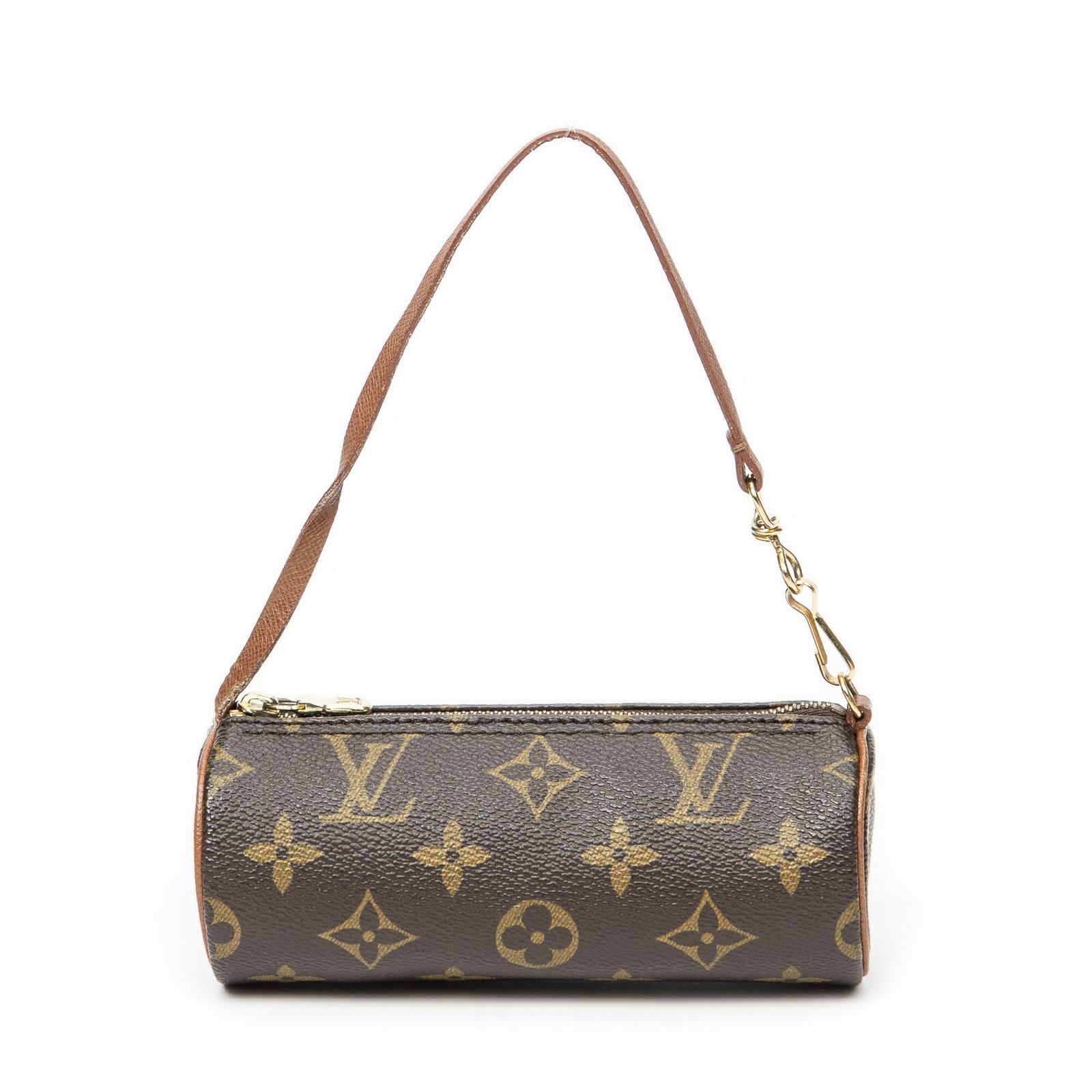 LOUIS VUITTON ルイヴィトンパピヨンポーチ茶色モノグラムキャンバスAB