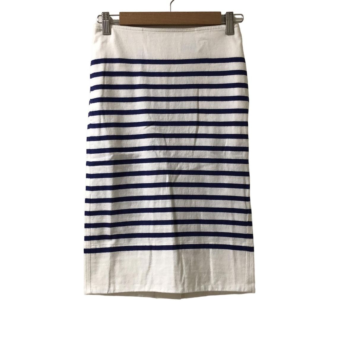 MADISON BLUE マディソンブルー スカート サイズ00 XS レディース - 白×ネイビー ひざ丈 ボーダー