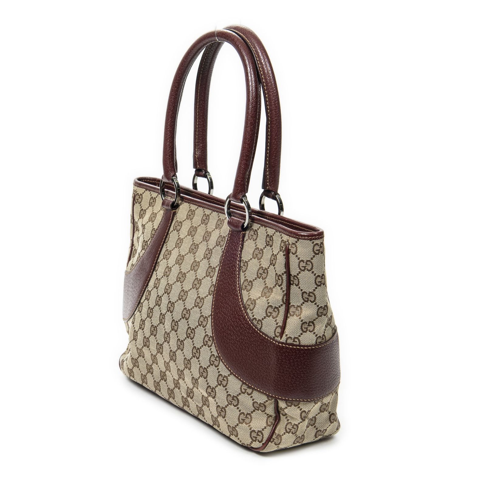 GUCCI グッチトートバッグベージュ レッドGGキャンバスA