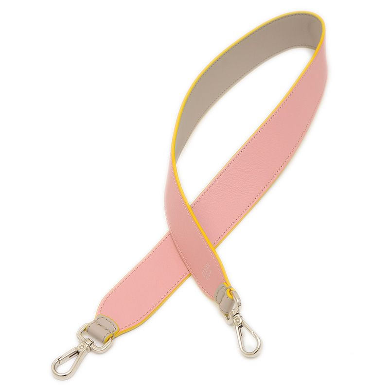 フェンディ ショルダーストラップ レザー ピンク イエロー