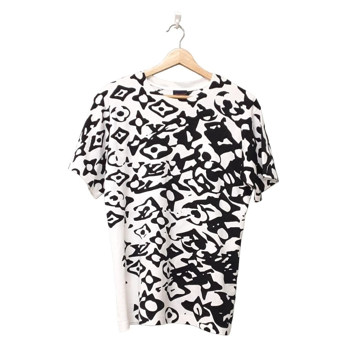 LOUIS VUITTON ルイヴィトン 半袖Tシャツ サイズL メンズ - 白×黒 クルーネック × URSISCHER