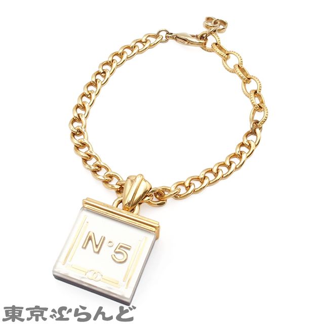 シャネル CHANEL ブレスレット ゴールドxホワイトxブラック メタル プラスチック ラインストーン No 5 ココマーク D 21 S レディース