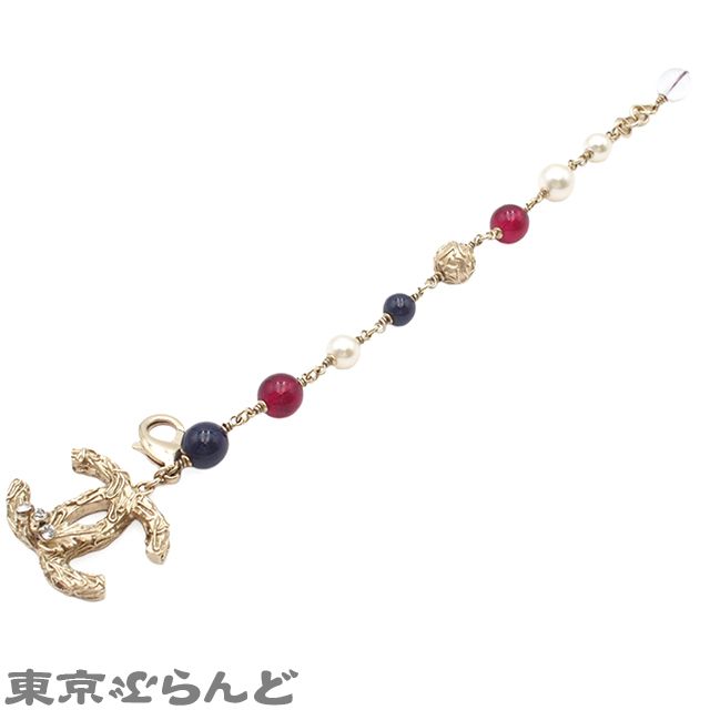 シャネル CHANEL ブレスレット ゴールド メタル コスチュームパール ラインストーン マルチ ココマーク B 14 S レディース