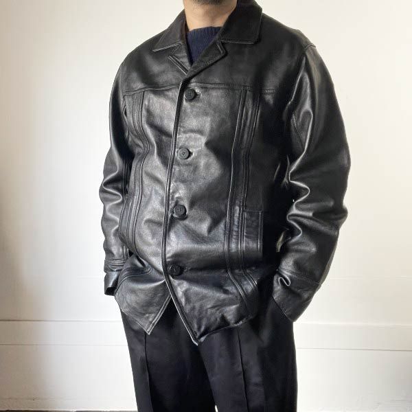 90s WILSONS LEATHER M.JULIAN レザー ジャケット S 黒 ラム カー