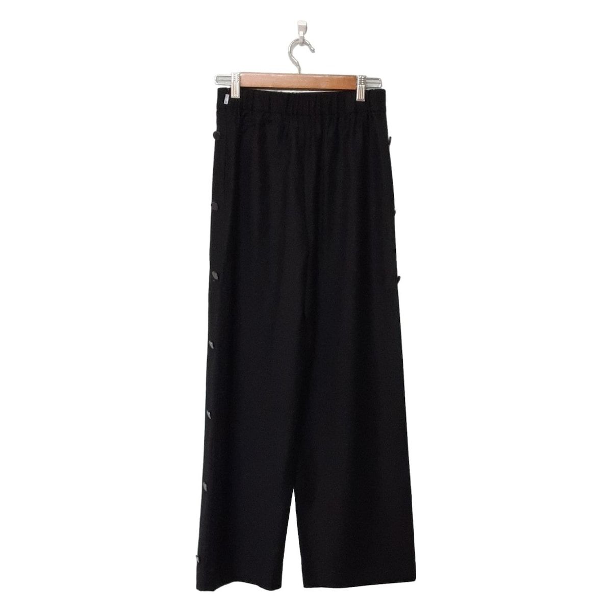 Rene ルネ パンツ サイズ36 S レディース - 黒 フルレングス ボタン ワイドパンツ