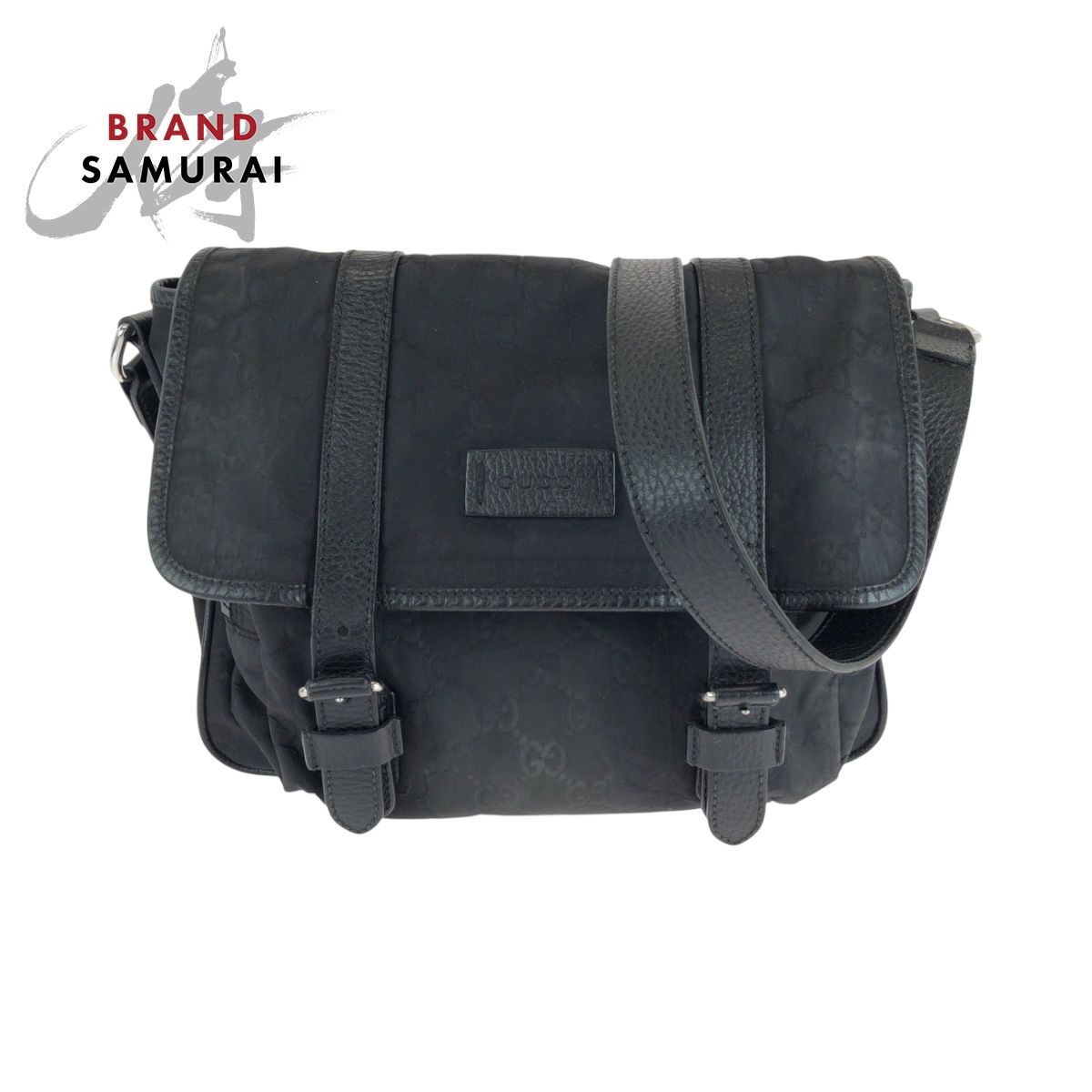 GUCCI グッチ ブラック 黒 シルバー金具 ナイロン レザー 510335 ショルダーバッグ ポシェット 男女兼用 メンズ 506025