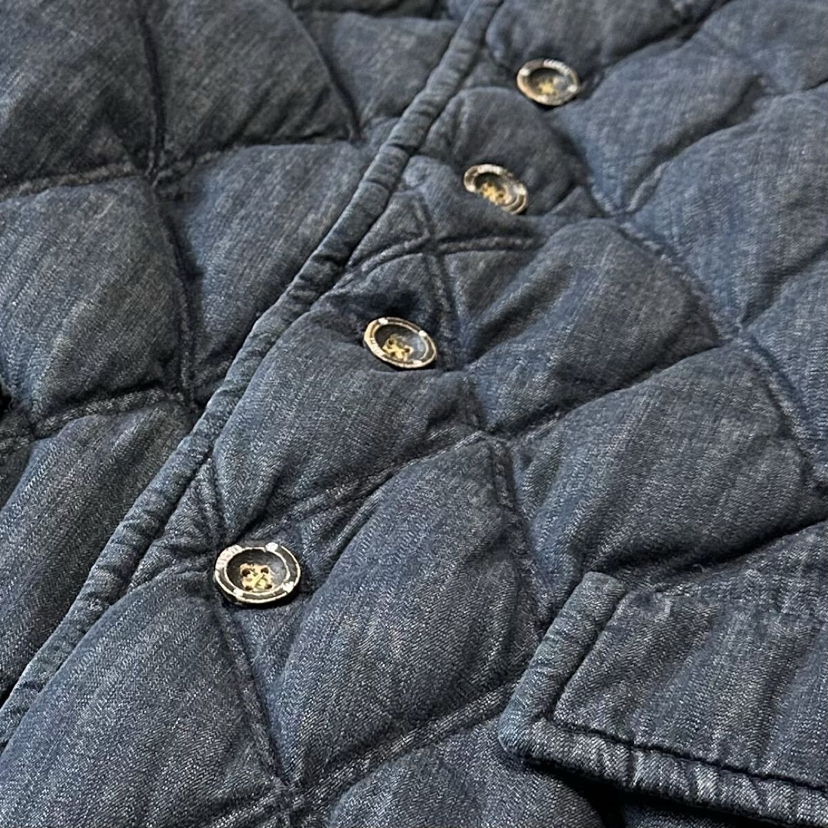 美品 45rpm Umii908 藍染め キルティングデニムダウンジャケット