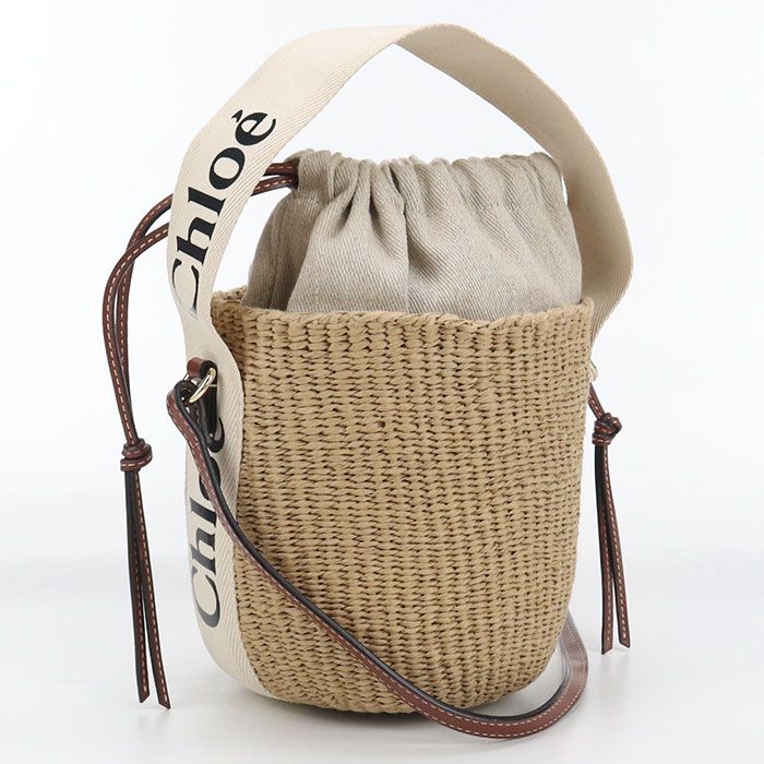 Chloe クロエ スモールバスケット ウッディ カゴバッグ フェアトレードペーパー レディース