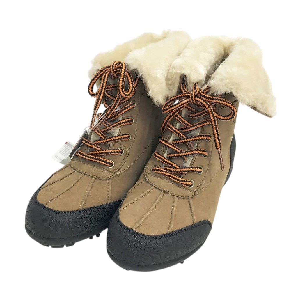 PEARLY GATES パーリーゲイツ 053-992007 内ボア スパイクショートブーツ ベージュ系 23.5cm 240101393999 ゴルフウェア レディース ストスト