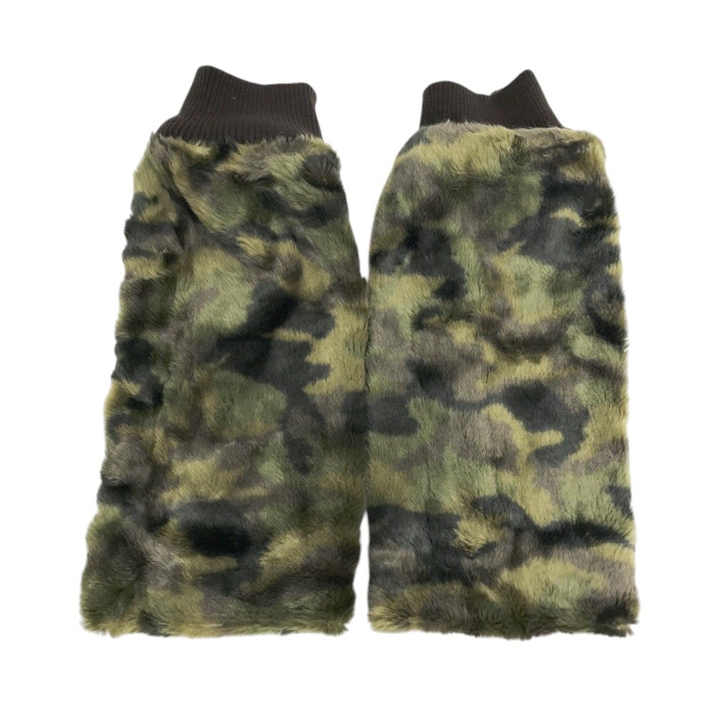 PEARLY GATES パーリーゲイツ 裏起毛 ファー レッグウォーマー カモフラ 迷彩柄 カーキ系 240101502225 ゴルフウェア ストスト