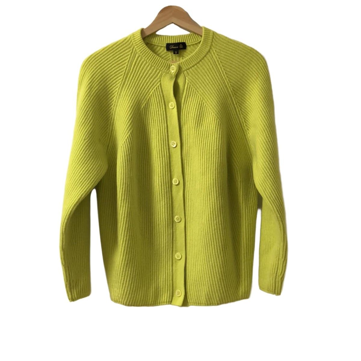 Drawer ドゥロワー カーディガン サイズ2 M レディース - イエローグリーン 長袖