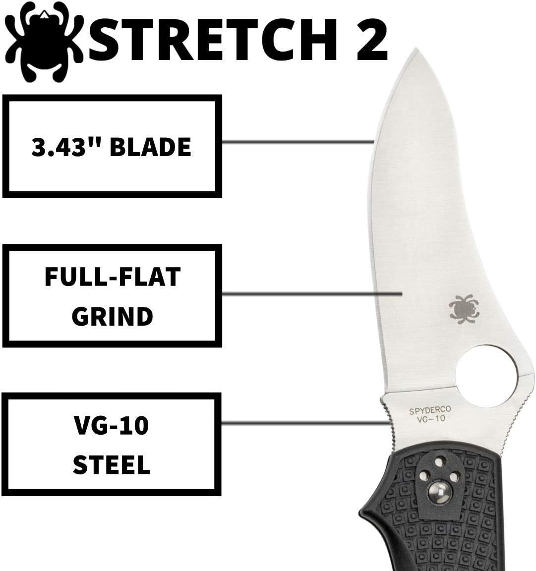 アウトドアナイフ C90PBK2 スパイダルコ ストレッチ2 VG-10 FRN 直刃 サバイバルナイフ