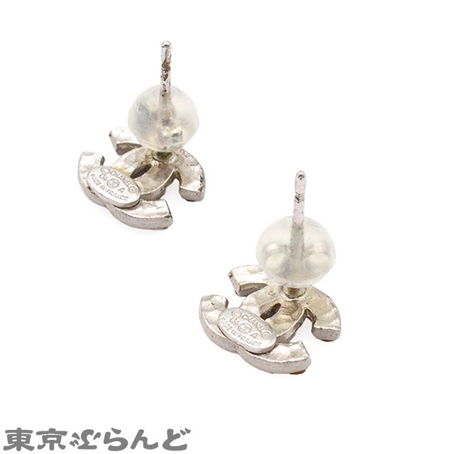 シャネル CHANEL ピアス シルバー メタル ラインストーン ココマーク 04 A レディース