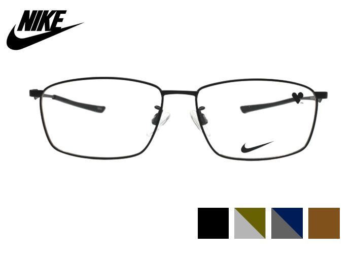 ナイキ NIKE 6090lb 55 15 伊達 度付き スクエア フルリム チタン 大きい スポーツ スポーティ メガネ ユニセックス メンズ レディース めがね 眼鏡 老眼鏡 遠近両用