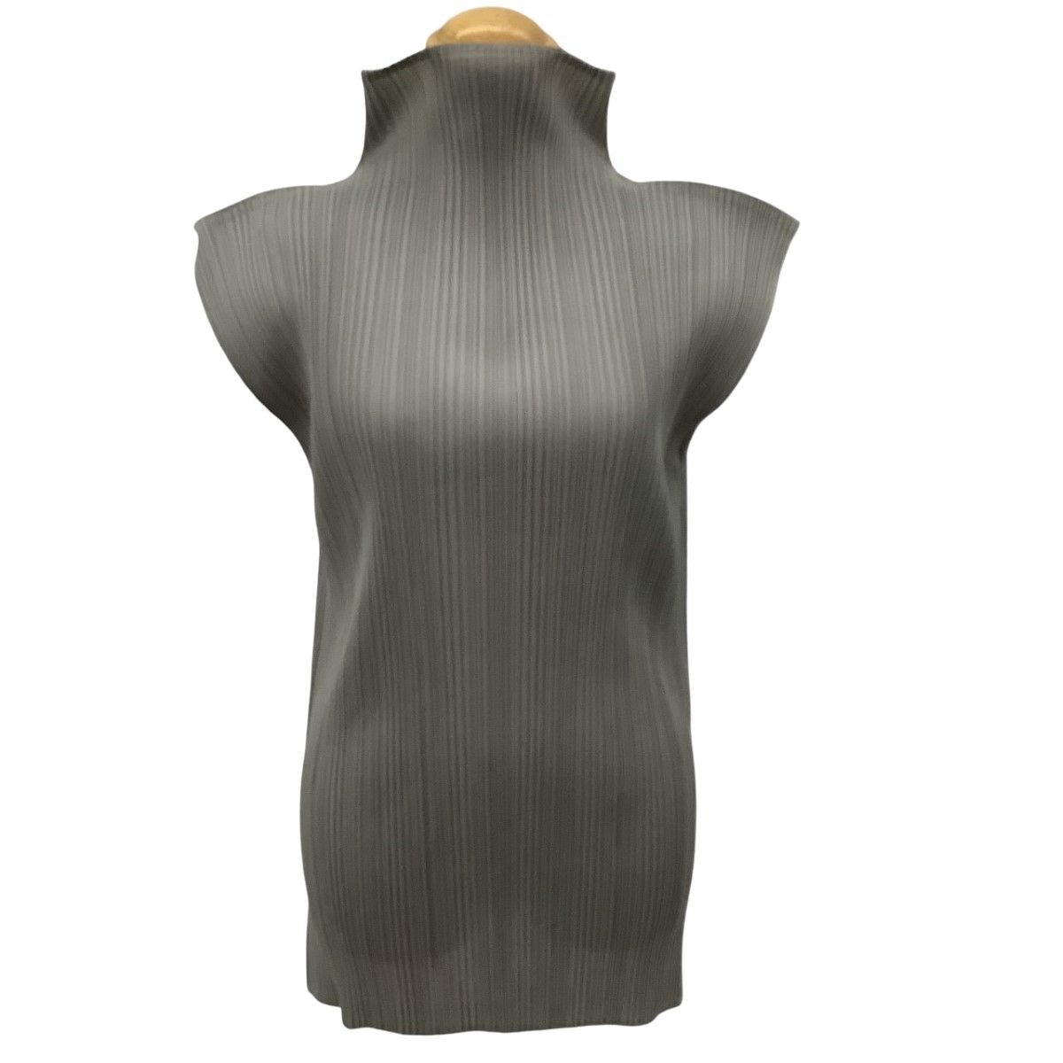 ISSEY MIYAKE イッセイミヤケ PLEATS PLEASE ノースリーブカットソー SIZE 3 PP04-JK603 グレー