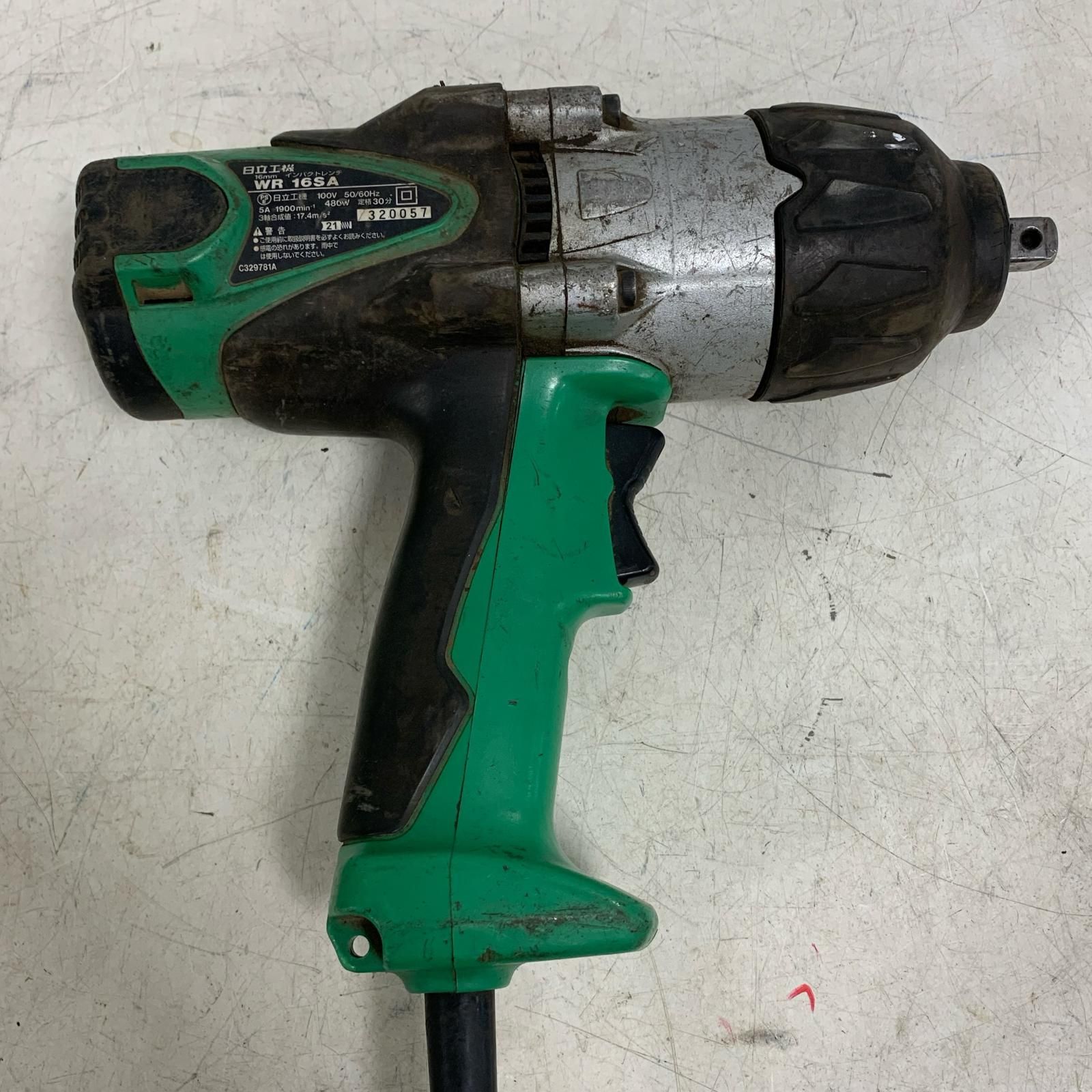 ♭♭HITACHI 日立 16mm インパクトレンチ 本体のみ WR16SA グリーン