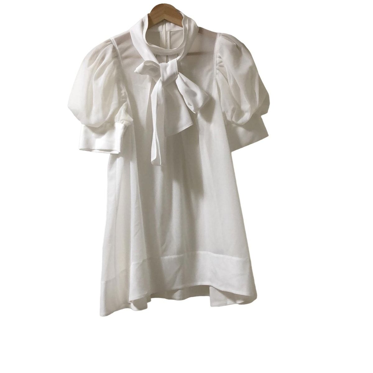 CELFORD セルフォード チュニック サイズ36 S レディース - 白 ハイネック 半袖 シースルー