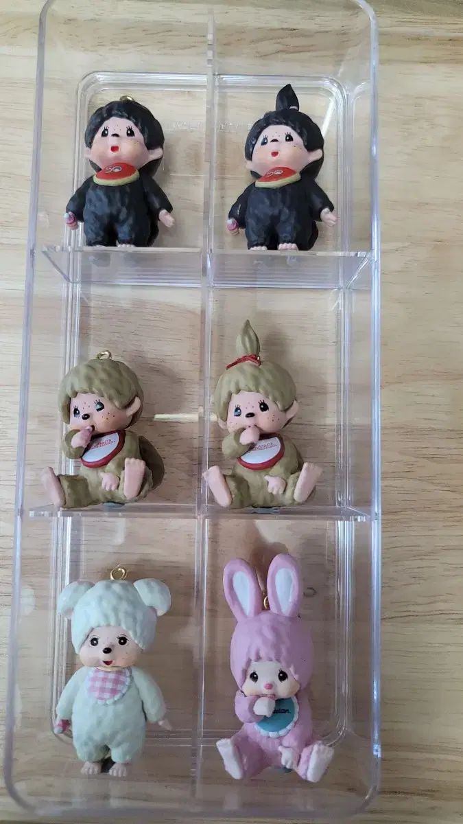 モンチッチ フィギュア マスコット キーチェーン 4 タン フルセット