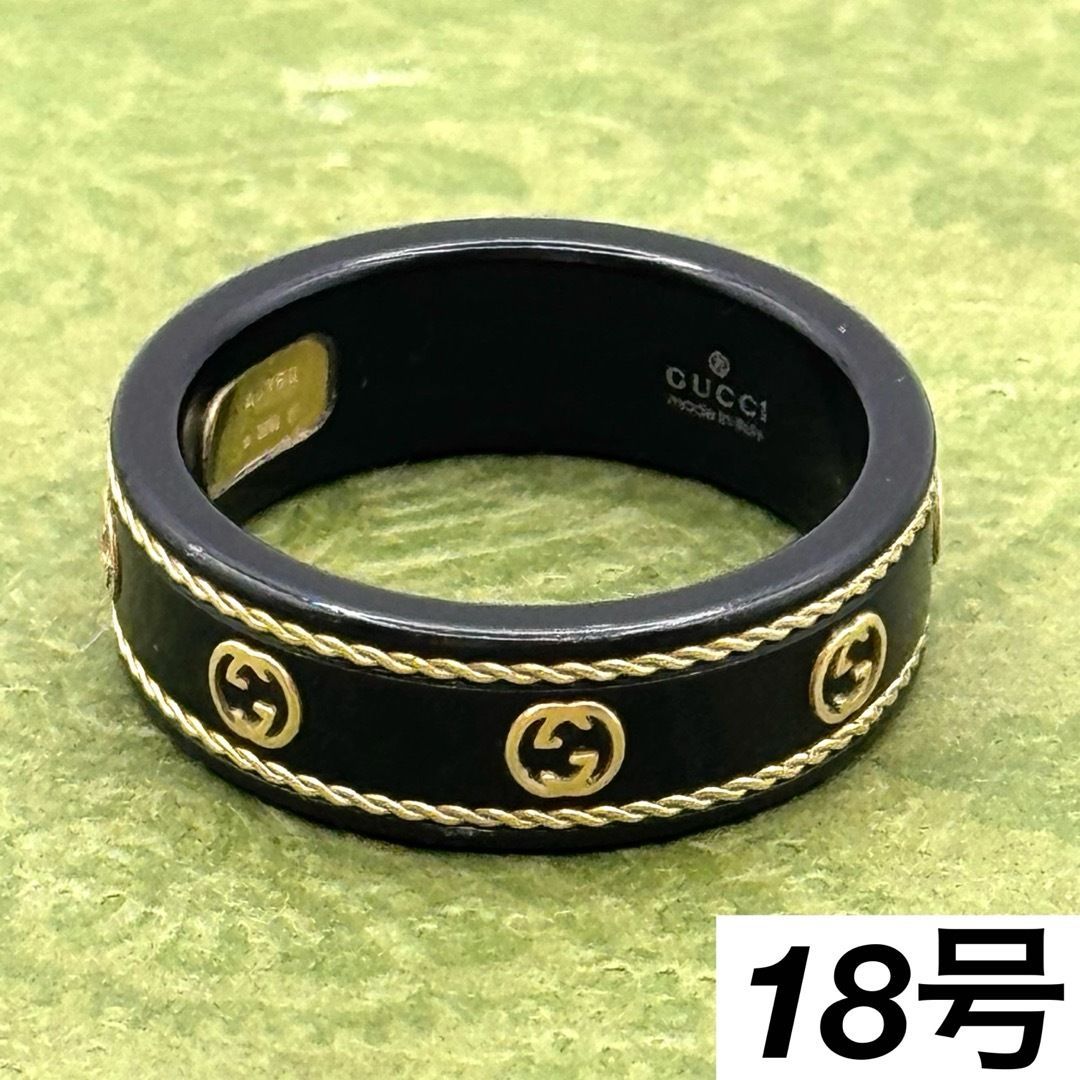 GUCCI K18 イエローゴールド アイコンリング 18号 指輪 103130