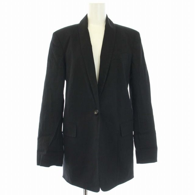 セオリー Theory 24SS GOOD CRUNCH W RLD SLV SHAWL UL テーラードジャケット ショール 肩パット入 2 M 黒 ブラック TK