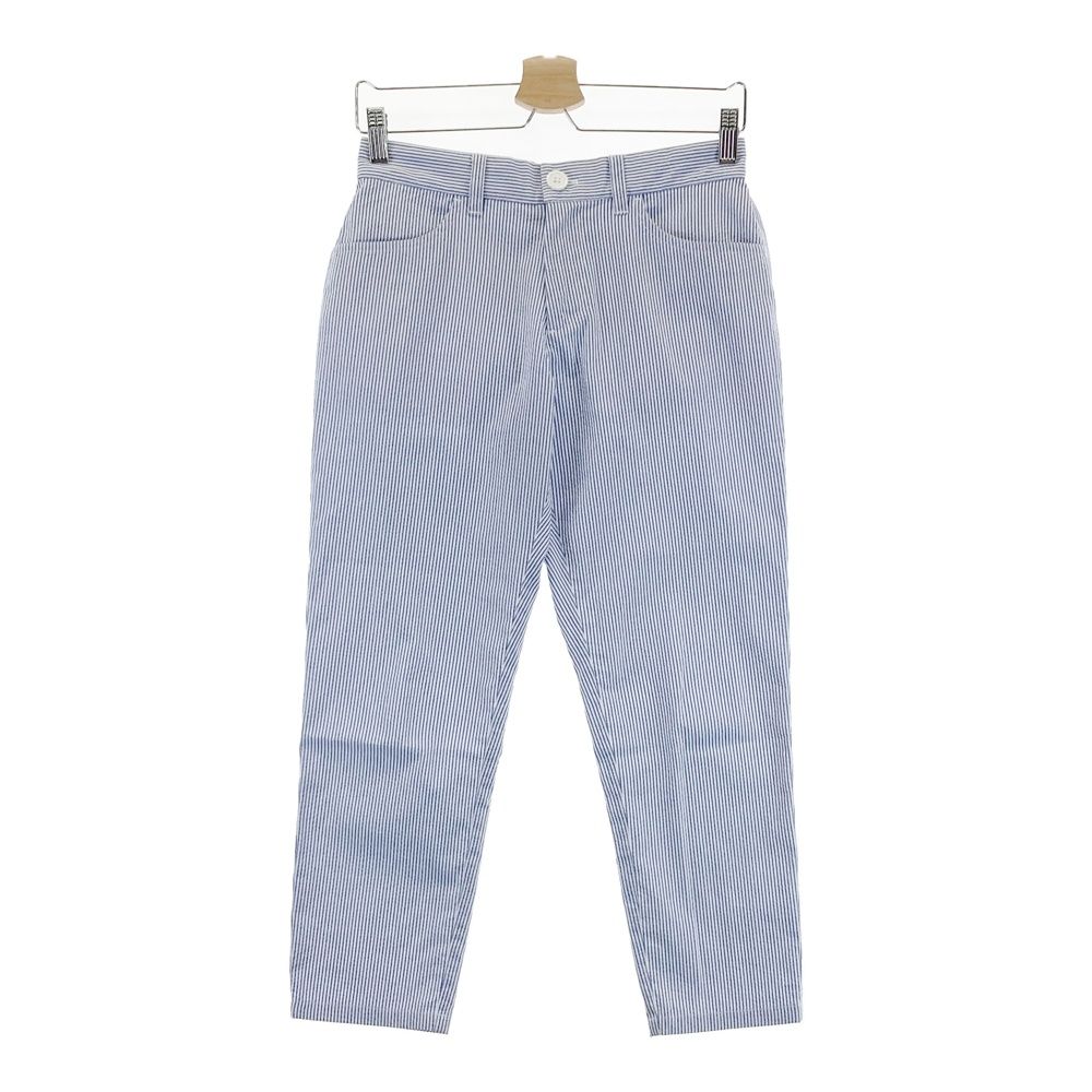 サイズ 1 MUTA MARINE ムータマリン シアサッカー クロップドパンツ ストライプ柄 ブルー系 240101551428 ゴルフウェア レディース ストスト