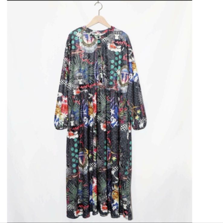 Scolar 2柄展開クラッシュベロアワンピース