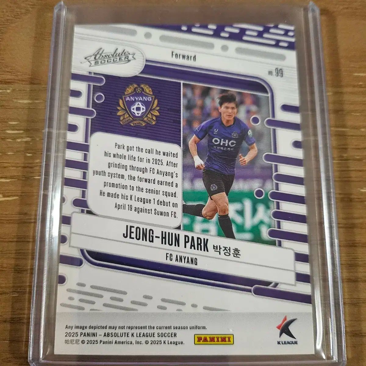 2025 Panini パニーニ Absolute Kリーグ 朴正桓 マフィ 1 ブラック 安養