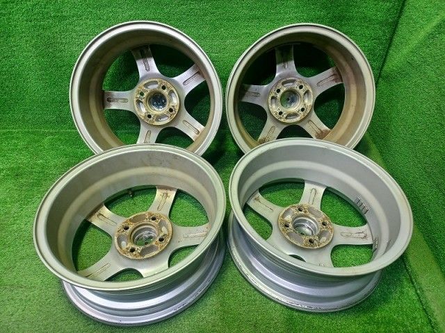 ユーロスピード ﾔﾘｽ ﾉｰﾄ ﾌｨｯﾄ ホイール アルミ ガンメタ 15インチ 5 J 4穴 4本 100 42