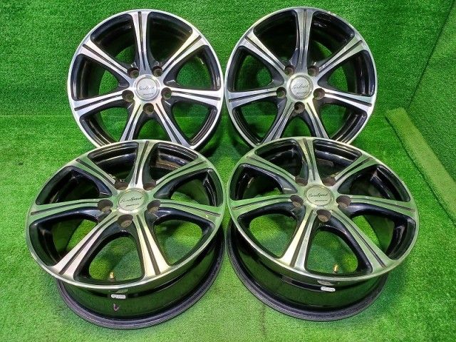 ユーロスピード MID ﾉｱ ｳﾞｫｸｼｰ ｴｽｸｧｲｱ ホイール アルミ ブラックポリッシュ 16インチ 6 5 J 5穴 4本 114 3