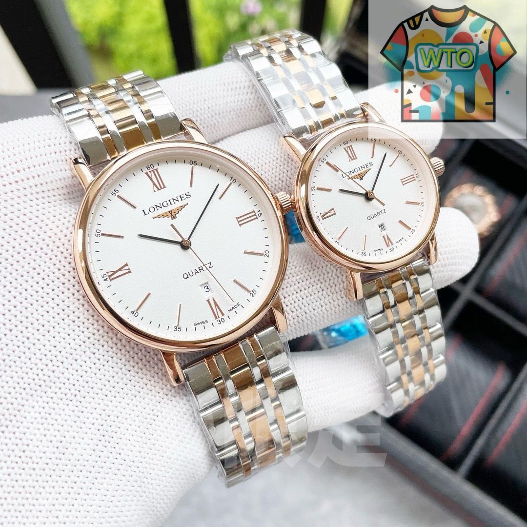 WTO通販 Longines ロンジン 精品カップル腕時計 クラシック 3 針デザイン 輸入クォーツ機芯搭載-WTO輸入-DDI57
