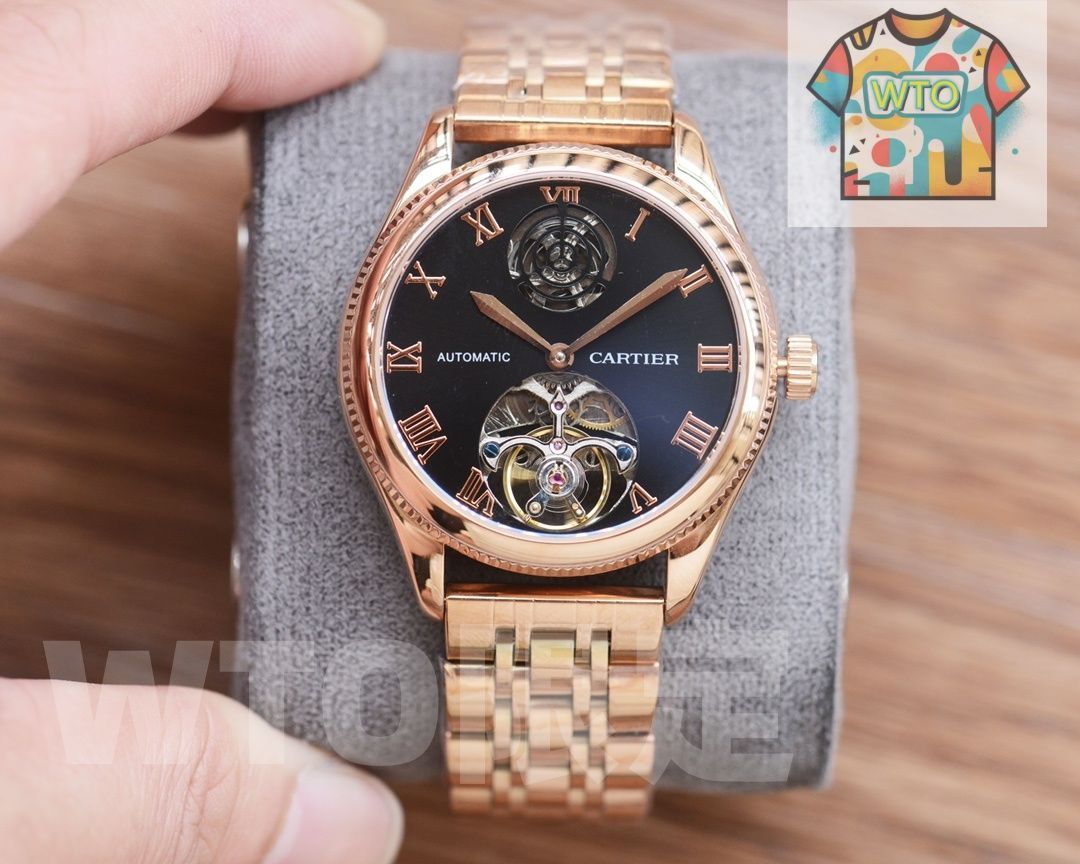 WTO通販 Cartier カルティエ 透かし彫りデザインの自動機械式腕時計 41mm-WTO輸入-MIB87