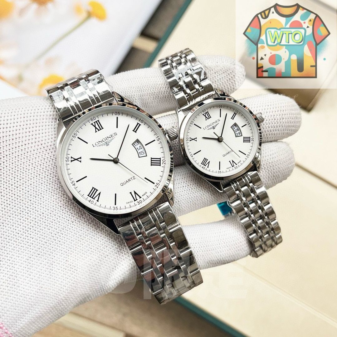 WTO通販 Longines ロンジン 精品カップル腕時計 クラシック 3 針デザイン 輸入クォーツ機芯搭載 WTO輸入 WMD 12