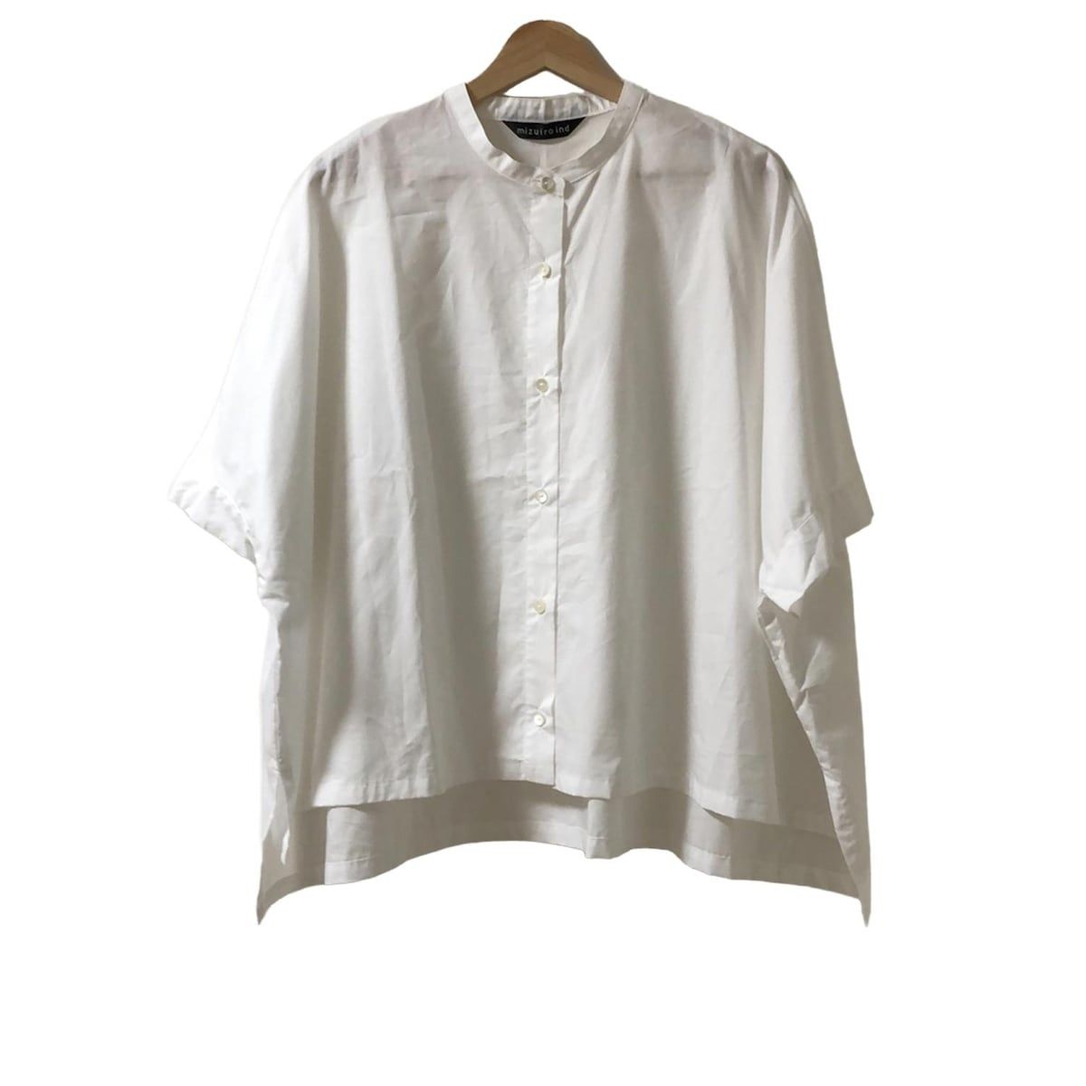 mizuiro ind ミズイロインド 七分袖シャツブラウス レディース - 白