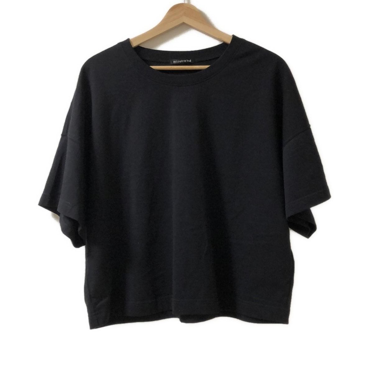 mizuiro ind ミズイロインド 七分袖カットソー レディース - 黒 クルーネック