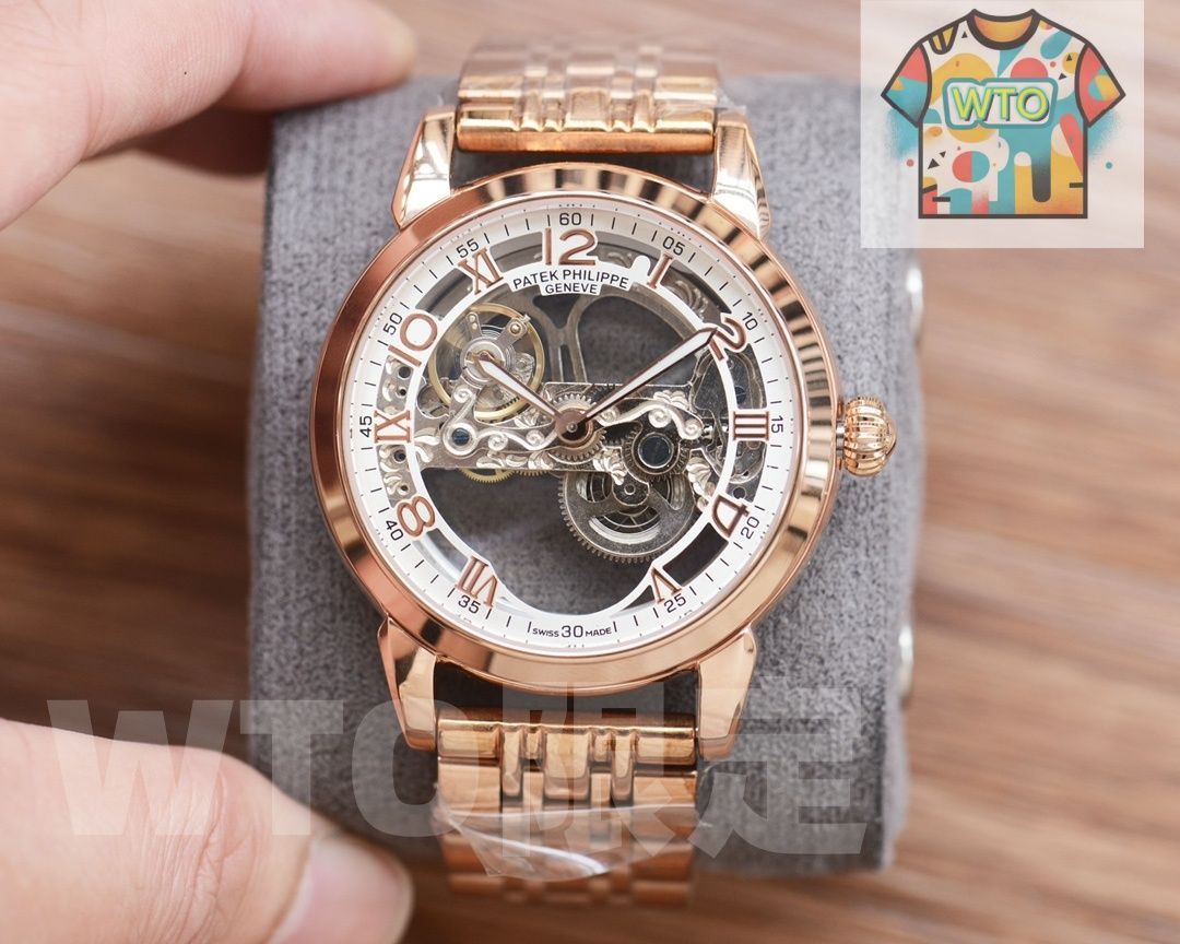 パテックフィリップ 透かし彫りデザインの自動機械式腕時計