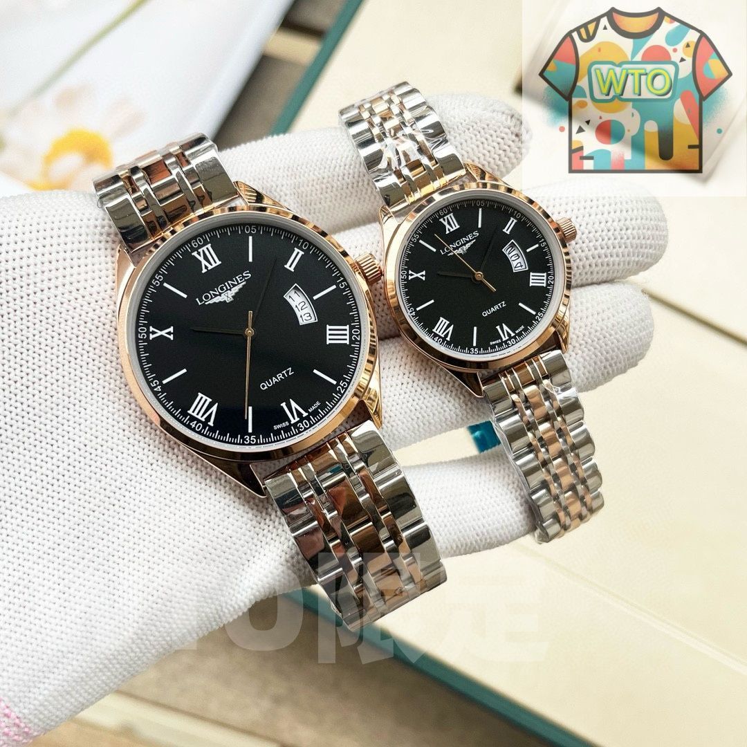 WTO通販 Longines ロンジン 精品カップル腕時計 クラシック 3 針デザイン 輸入クォーツ機芯搭載-WTO輸入-WMD12