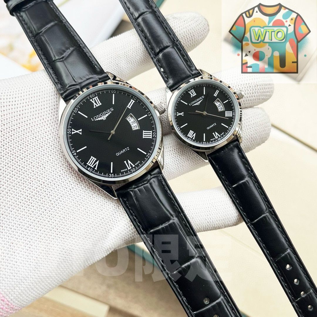 WTO通販 Longines ロンジン 精品カップル腕時計 クラシック 3 針デザイン 輸入クォーツ機芯搭載-WTO輸入-FEG37