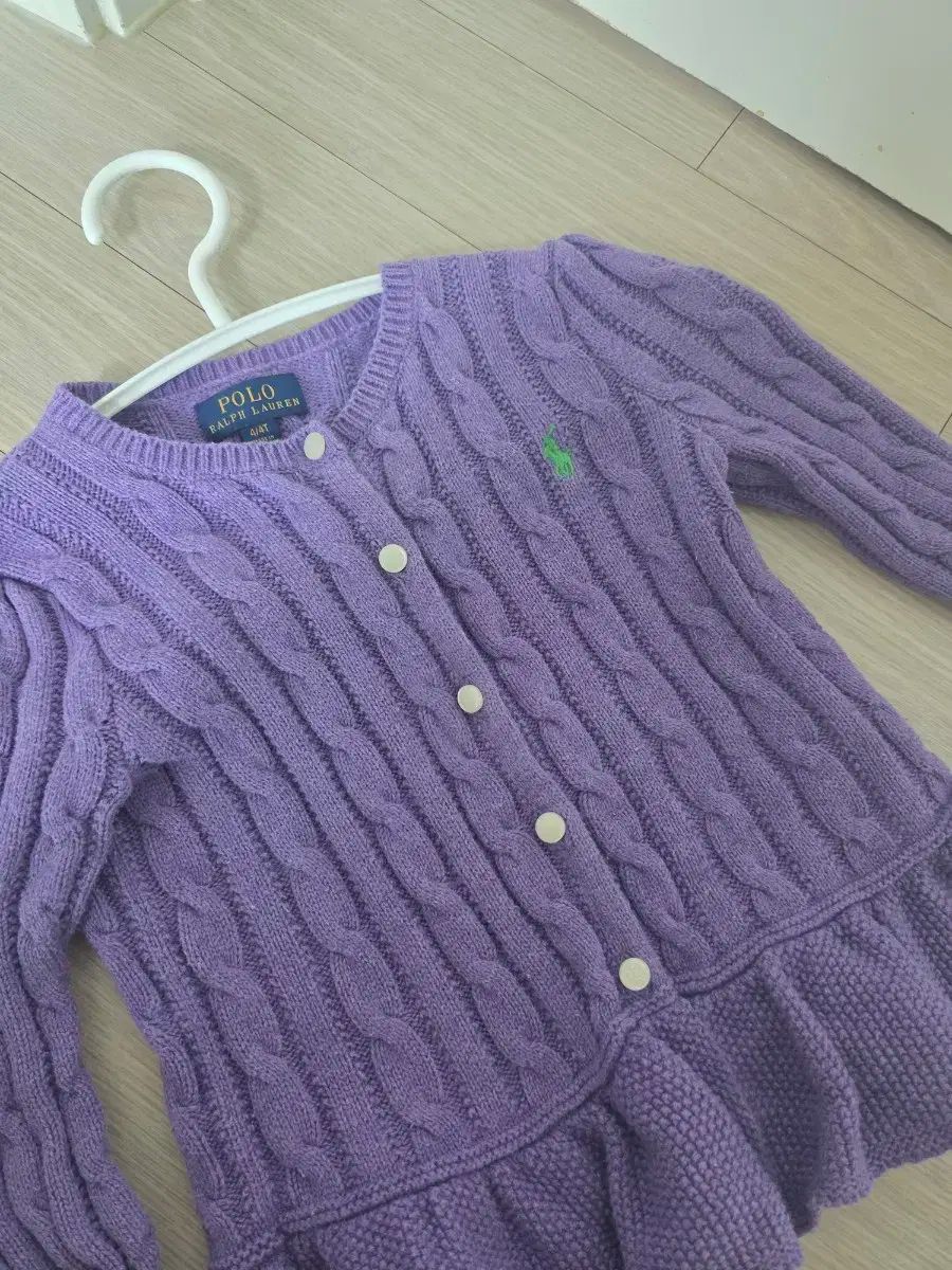  ポロラルフローレン パープル ケーブル ニット カーディガン カーディガン トップス