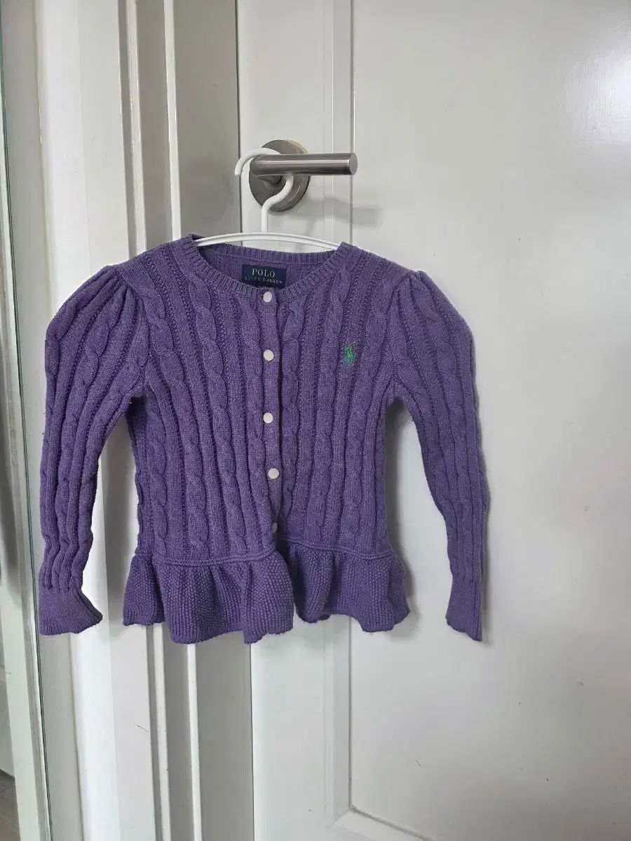 ポロラルフローレン パープル ケーブル ニット カーディガン